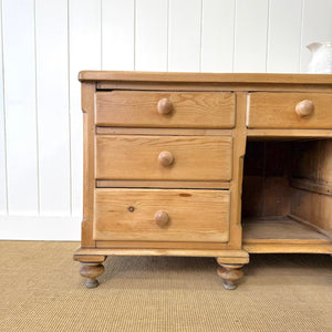 An English Country 7 Drawer Pine Buffet or Sideboard