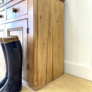 A 19th Century English Pine Bookcase Cabinet or Hutch with Glazed Doors