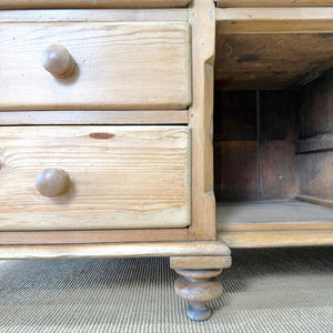 An English Country 7 Drawer Pine Buffet or Sideboard