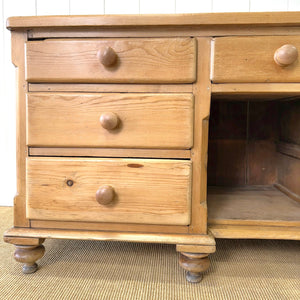 An English Country 7 Drawer Pine Buffet or Sideboard