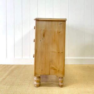 An Antique English Pine Chest of Drawers Dresser Tulip Feet c1890
