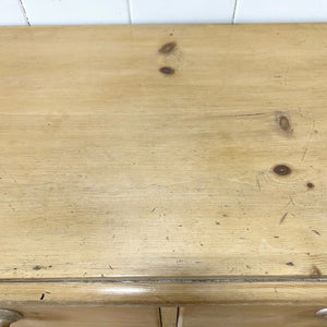 An Antique English Pine Chest of Drawers Dresser Tulip Feet c1890