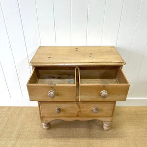 An Antique English Pine Chest of Drawers Dresser Tulip Feet c1890