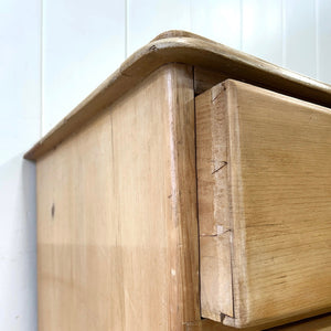 An Antique English Pine Chest of Drawers Dresser Tulip Feet c1890
