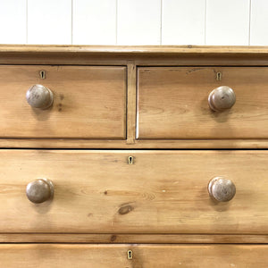 An Antique English Pine Chest of Drawers Dresser Tulip Feet c1890