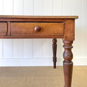 A Victorian Pine English Country 5ft Dining Table