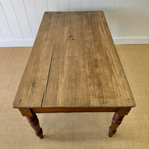 A Victorian Pine English Country 5ft Dining Table