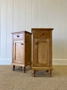 A Charming Set of English Pine Nightstands c1890