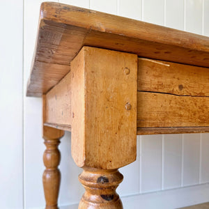 An Antique English Country Pine 7ft Dining Table