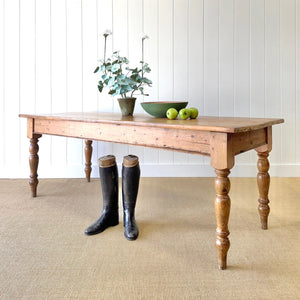 An Antique English Country Pine 7ft Dining Table