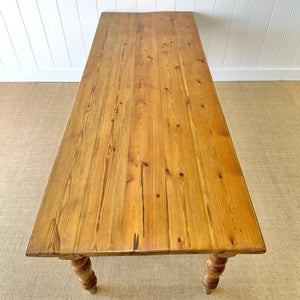 An Antique English Country Pine 7ft Dining Table