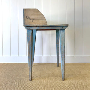 CVX - An Antique and Rustic Blue Galleried Side Table or Potting Bench