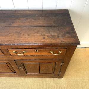 A Large Antique Welsh Oak Dresser Base or Sideboard c1800