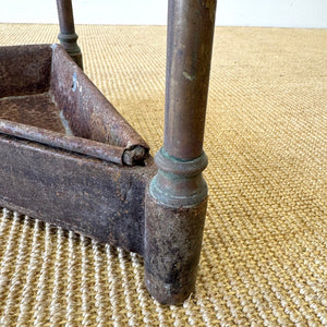 A 19th Century English Brass Umbrella or Stick Stand with Iron Underplate c1890