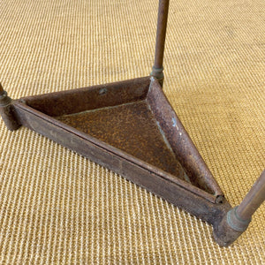 A 19th Century English Brass Umbrella or Stick Stand with Iron Underplate c1890
