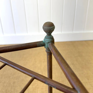 A 19th Century English Brass Umbrella or Stick Stand with Iron Underplate c1890