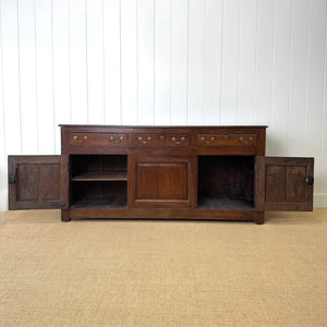 A Large Antique Welsh Oak Dresser Base or Sideboard c1800