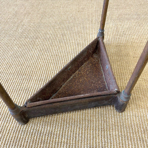 A 19th Century English Brass Umbrella or Stick Stand with Iron Underplate c1890