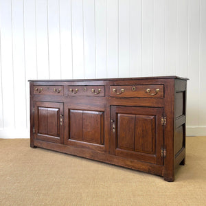 A Large Antique Welsh Oak Dresser Base or Sideboard c1800