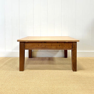 Antique English Country Pine and Oak Coffee Table c1890