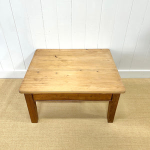 Antique English Country Pine and Oak Coffee Table c1890