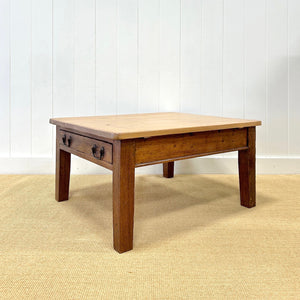 Antique English Country Pine and Oak Coffee Table c1890