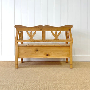 An Antique Pine Country Hall Bench