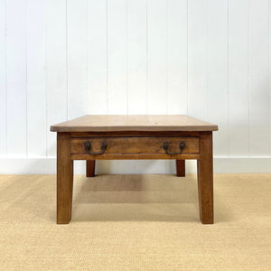 Antique English Country Pine and Oak Coffee Table c1890