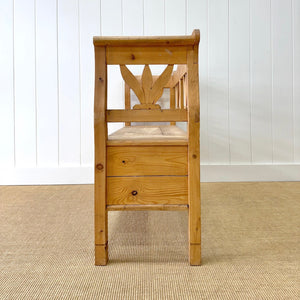 An Antique Pine Country Hall Bench