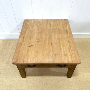 Antique English Country Pine and Oak Coffee Table c1890