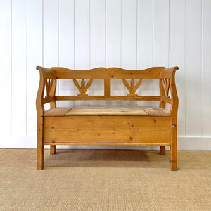 An Antique Pine Country Hall Bench