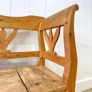 An Antique Pine Country Hall Bench