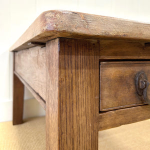 Antique English Country Pine and Oak Coffee Table c1890