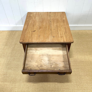 Antique English Country Pine and Oak Coffee Table c1890