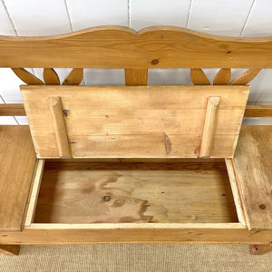 An Antique Pine Country Hall Bench