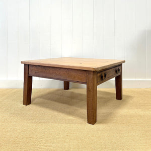 Antique English Country Pine and Oak Coffee Table c1890