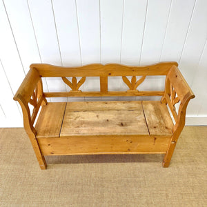 An Antique Pine Country Hall Bench