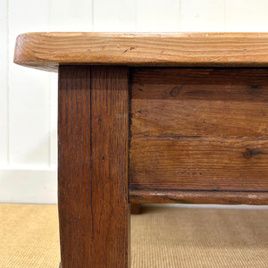 Antique English Country Pine and Oak Coffee Table c1890
