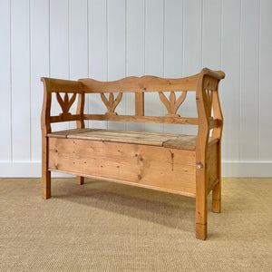 An Antique Pine Country Hall Bench