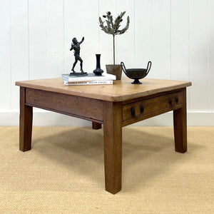 Antique English Country Pine and Oak Coffee Table c1890