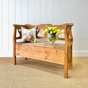 An Antique Pine Country Hall Bench