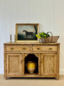 An English Country Pine Sideboard Buffet With Dog Kennel Center c1860
