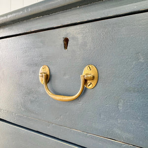 A Tall Blue English Chest of Drawers Dresser c1890