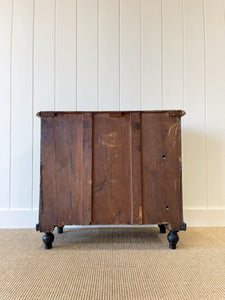 An Antique English Ebonized Black Chest of Drawers Dresser c1890