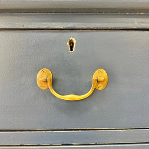 A Tall Blue English Chest of Drawers Dresser c1890