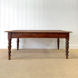 An Antique English Country Pine 6 ft Kitchen Dining Table c1890