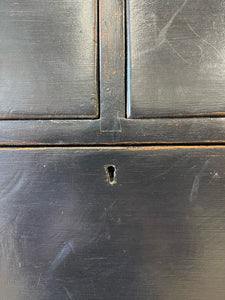 An Antique English Ebonized Black Chest of Drawers Dresser c1890