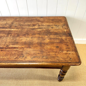 An Antique English Country Pine 6 ft Kitchen Dining Table c1890