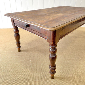 An Antique English Country Pine 6 ft Kitchen Dining Table c1890