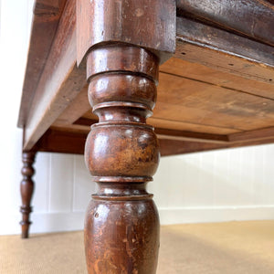 An Antique English Country Pine 6 ft Kitchen Dining Table c1890